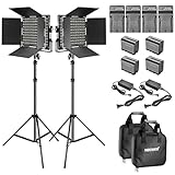 Neewer 2-Pack Dimmable Bi-Color 660 LED Video Light