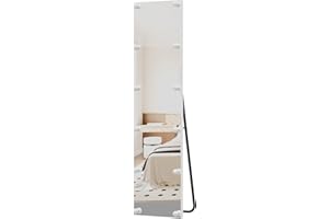Full Length Mirror with Lights, Light Bulb Floor Mirror, Standing Lighted Mirror, Full Body Mirror with Aluminum Frame and 3 