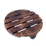 Vosarea Wooden Movable Potted Plant Round Flower