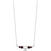 925 Sterling Silver Heart Necklaces for Women - Gemstone Necklace for Women - Birthstone Necklace - Necklaces for Women Silver - Minimalist Jewelry - Gemstone Jewelry for Women