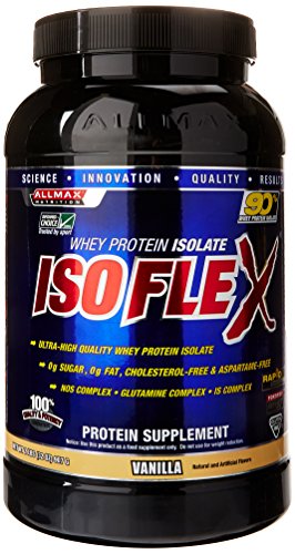ALLMAX ISOFLEX Whey Protein Isolate, 90% Pure Protein, Amazing Taste, Vanilla Flavor, 2 Pound