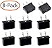 Europe / Australia to USA Travel Power Plug Adapter Converter,(8-Pack)
