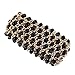 Kaymen Jewelry Luxury Gold Plated Cross Chians and Crystal Stone Knit Exaggerated Bangles Bracelets for Women 5 Colors (Black)