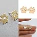 RoseSummer Dogpaw Earring Silver Plated Dog Paw Print Ear Studs Dog Lovers Jewelry (gold)
