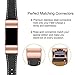 Mornex Replacement Leather Band Compatible with Fitbit Charge 2, Classic Genuine Leather Wristband for Men Women(Black-Rosegold Buckle)