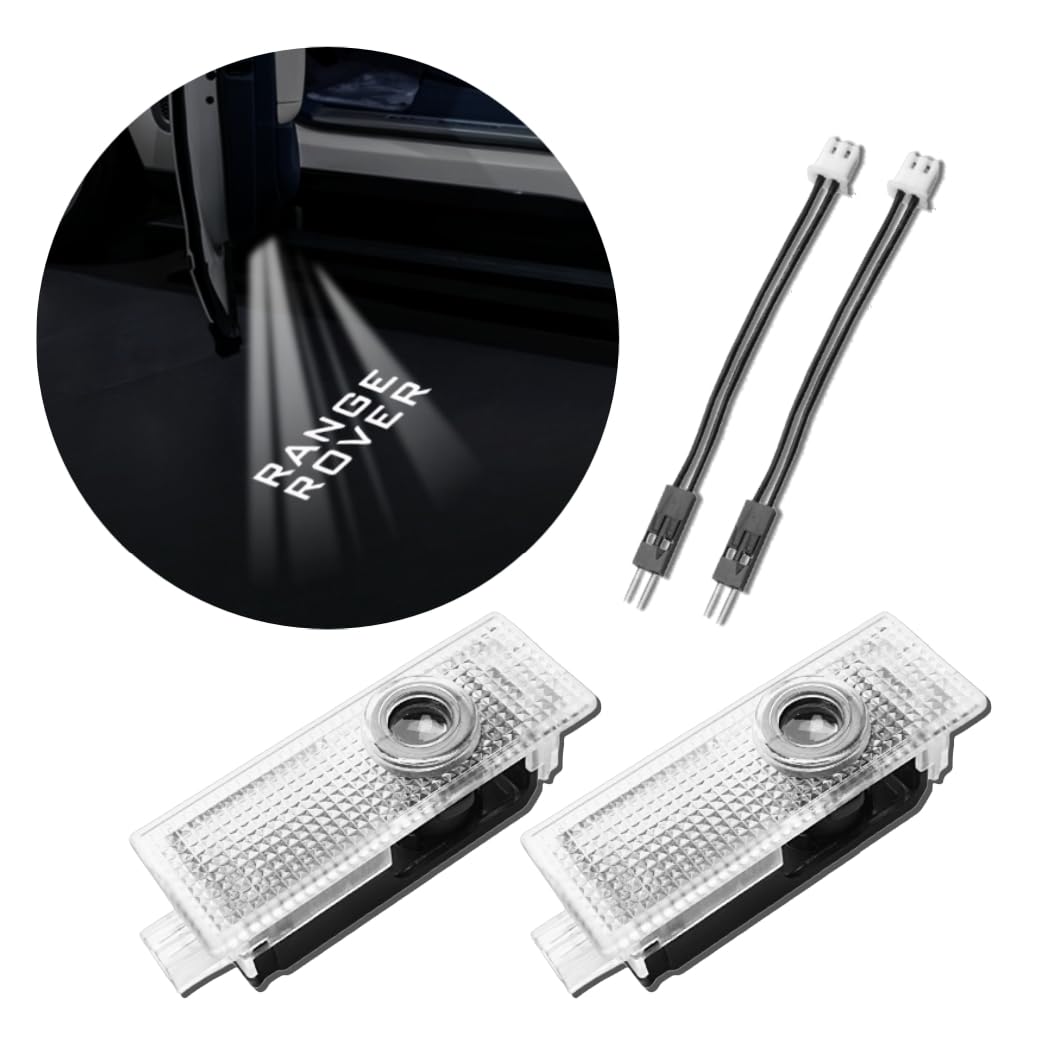 Photo 1 of 2 Pcs car LED Door Lights Projector car Logo Compatible with Range Rover 2010-2024 Model White Light Projection Door Lights Logo Projector