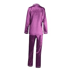 Womens Satin Pajamas Set Long Sleeve Sleepwear