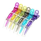 Mokale 6 Pcs Transparent Salon Croc Clips Hair Styling Clips-Sectioning Plastic Alligator Hair Clip DIY Accessories Hairpins-hairgrip for Women and Girls