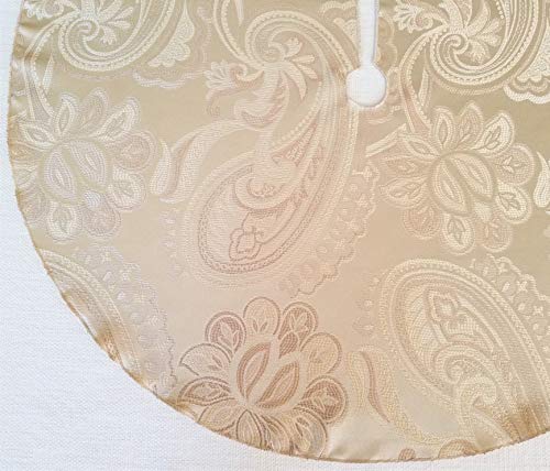 Champagne Paisley 27" Tree Skirt - American Made