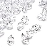 Clear Fake Crushed Ice Rocks, 500 PCS Fake Diamonds Plastic Ice Cubes Acrylic Clear Ice Rock Diamond Crystals Fake Ice Cubes Gems for Home Decoration Wedding Display Vase Fillers by DomeStar