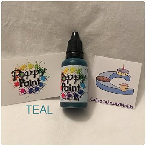 Teal Poppy Paint Chocolate Fondant Gumpaste