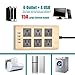 Power Strip Surge Protector, SUPERDANNY 10Ft Heavy Duty Extension Cord with 6 Outlets and 4 USB Ports(1875W/15A), Flat Plug, Universal Voltage 110-240V for Home Office Dorm, Light Wood Grain