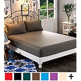 Elegant Comfort  Premium Hotel 1-Piece, Luxury & Softest 1500 Thread Count Egyptian Quality Bedding Fitted Sheet Deep Pocket up to 16inch, Wrinkle and Fade Resistant, King, Gray