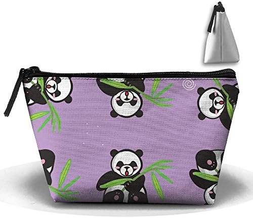 Panda And Bamboo Purple Large Capacity Storage Bag Makeup Package Trapezoidal