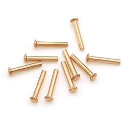 100 Pieces Round Head Solid Rivets Fasteners Copper