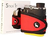 STICKIT Magnetic Rangefinder Strap | Classic Series, Red | Nylon Strap with Magnets for Strong Hold of Golf Laser Rangefinders to Carts