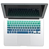Batianda New Ombre Color Keyboard Cover Protector Silicone Skin for MacBook Air 13" MacBook Pro 13" 15" 17" (with or w/Out Retina Display) - Gradient Green