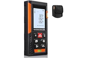 Generic HD60 196ft Mute Laser Distance Meter with 2 Bubble Levels, Pythagorean Mode - IP54 Water Resistant, Construction & Su