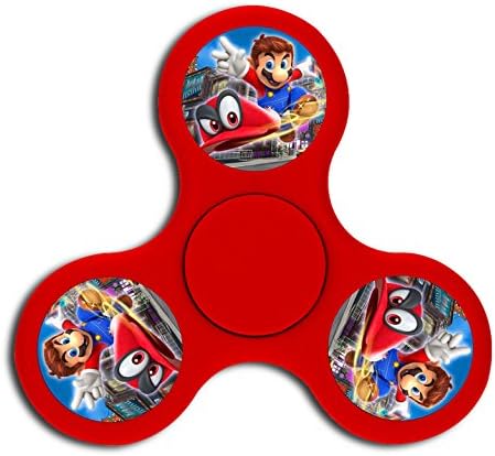 Niuc Super Mario Odyssey Fidget Hand Spinner Kill Time Toy With Ultra Speed Deep Groove Bearings Autism Toys Best Boredom Reducer Stress Toy Fidget Toy for Kids &amp; Adults (Red)