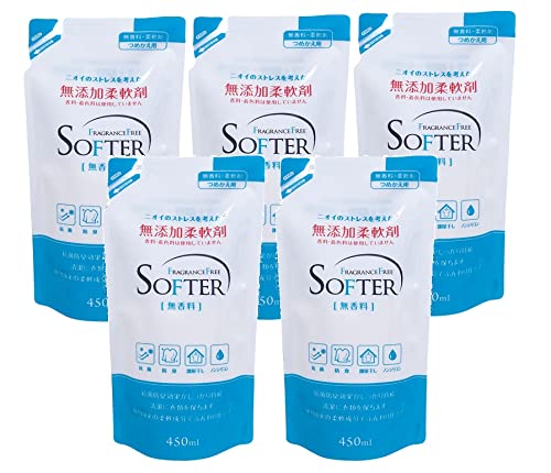 【まとめ買い】カネヨ石鹸 無添加柔軟剤 詰替 香料・着色料無添加 450ml×5個商品画像