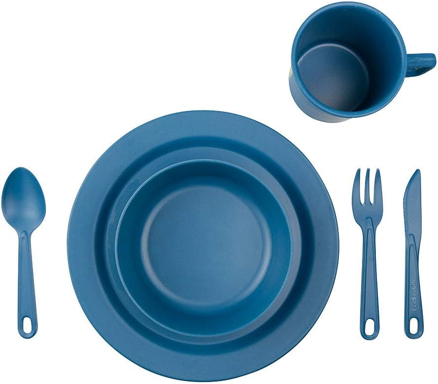 EcoSouLife Camper Set 7teilig I Bambus Geschirr I umweltfreundliches