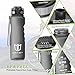 DB DEGBIT Leak Proof Motivational Water Bottle, BPA Free Tritan Plastic Sports Water Bottles Time Marker & Filter & Lock Lid, Reusable Gym Bottle Ideal Running, Cycling, Travel (Black, 1000ML)