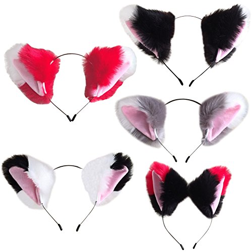 BAOBAO Girl Long Fur Cat Fox Ears Hairband Headband Party Cosplay Costume Hair Hoop