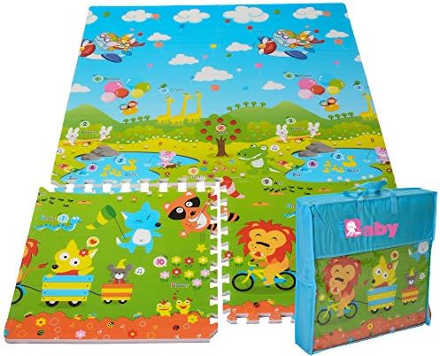 6 Pcs Puzzle Kids Play Mat - Colorful Exercise Mat, Educational Mat &amp; Foam Floor Gym for Kids &amp; Babies - Non-Toxic, Non-Slip, Waterproof