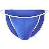 MUEBAIRES Mens Mesh Breathable Briefs,Ball Pouch Bulge Enhancing and Low Rise Underwear for Men,Soft and Comfortable 1Pack Blue-L