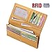 Bricraft NFC RFID Blocking Wallet for Women Genuine Leather Bifold Pebbled Clutch