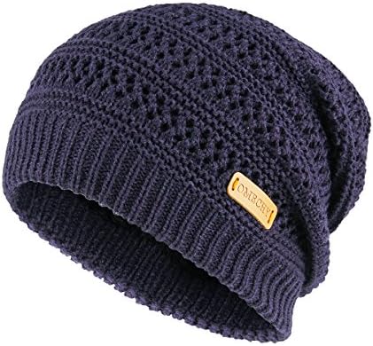 OMECHY Slouchy Beanie Hats Unisex Daily Knit Skull Cap Winter Warm Fleece Soft Baggy Hat Ski Cap