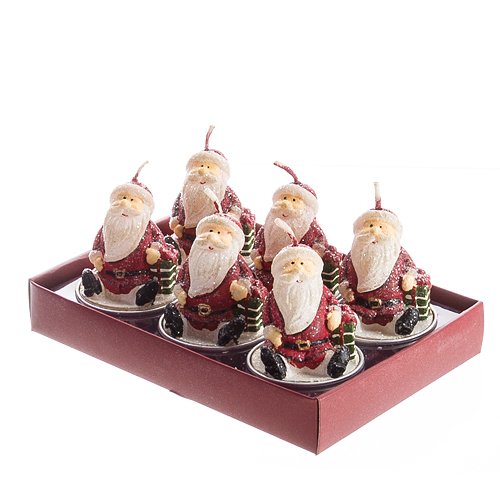 Jay Imports Red Santa Tea Light Candle Set of 6