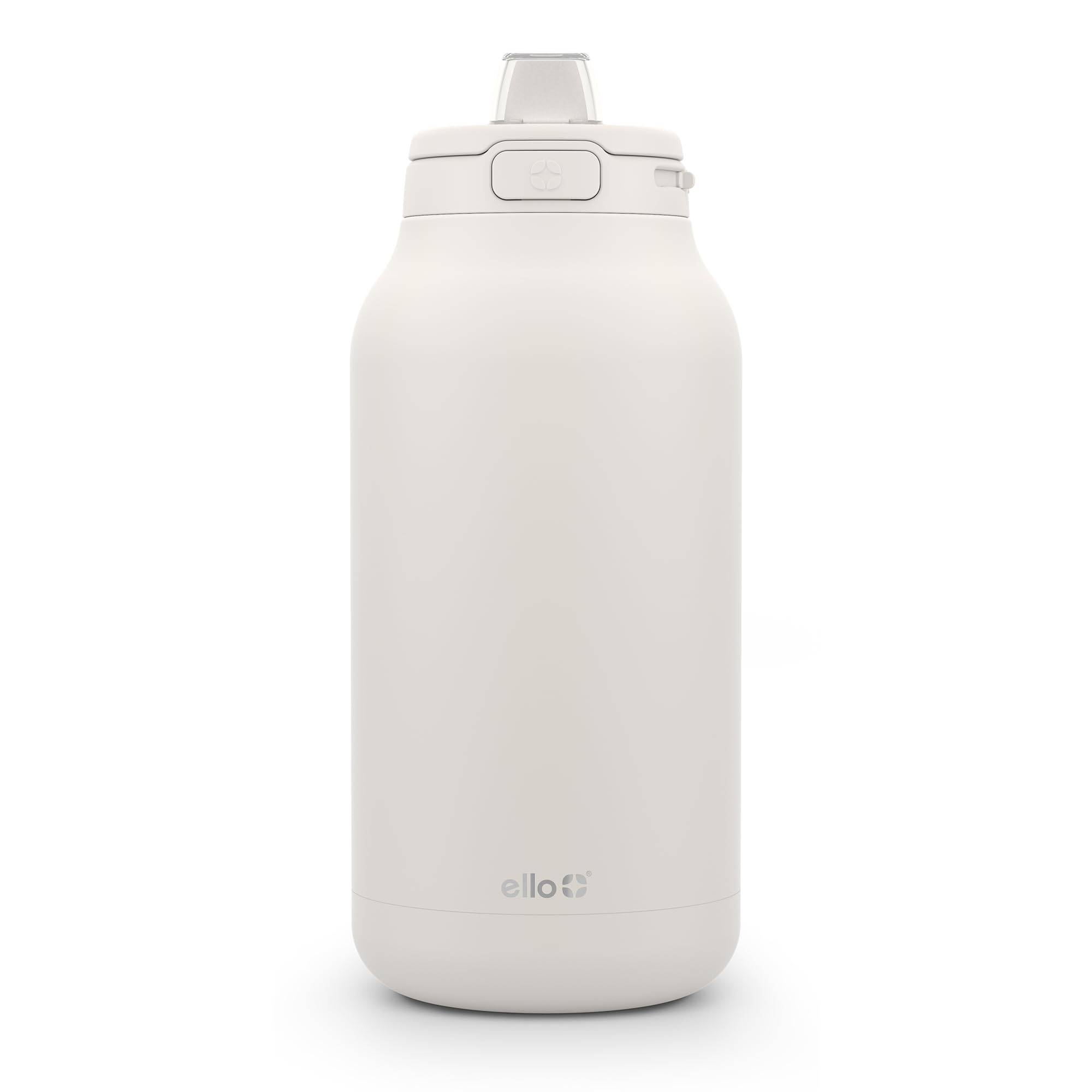 Ello Hydra 64oz Stainless Steel Water Jug with Locking Leak Proof Lid | Reusable Half Gallon Vacuum Insulated Metal Bottle with Silicone Straw, Keeps Drinks Cold All Day, Gift Ready, Cream Image