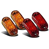 Partsam Amber Red 2.5" 2 Diode Oval LED Trailer