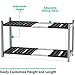 Vremi Expandable Under Sink Organizer - Bathroom Kitchen or Pantry Organization and Storage Shelves in Heavy Duty Plastic and Metal - 2 Tier Adjustable Shelving - Cleaning Supplies Shelf - Black Gray