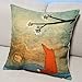 Leaveland 18-Inch-by-18-Inch Lovely Fox Under the Tree Throw Pillow Covers