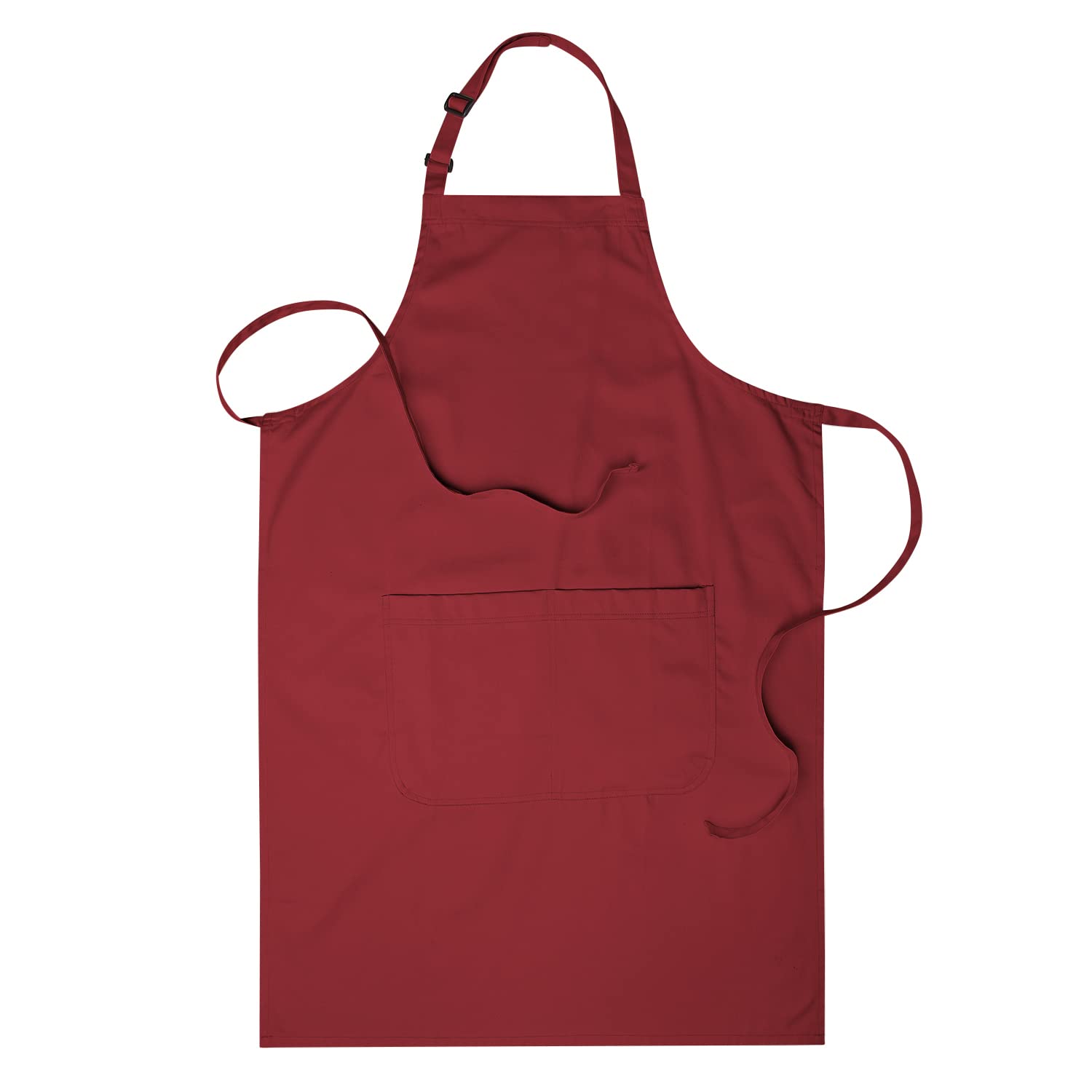 Bronta Mill Plain Unisex Chef Work DIY Apron with Twin Pockets - Wine