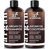 Art Naturals Organic Moroccan Argan Oil Shampoo and Conditioner Set (2 x 16 Oz) - Sulfate Free - Volumizing &amp; Moisturizing, Gentle on Curly &amp; Color Treated Hair,For Men &amp; Women Infused with Keratin