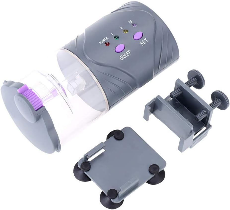 AchidistviQ 1.5V Aquarium Auto Fish Food Feeder Flake Pellet Tank Intelligent Timer Feeding Black