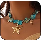 kepvrio Sea shell Necklace for Women Boho Starfish Mermaid Beaded Necklace Summer Beach Charm Seashell Necklaces Mermaid Jewelry
