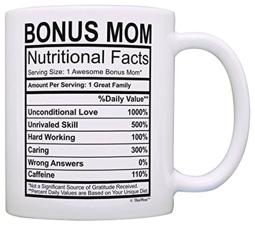 Mothers Day Gifts for Stepmom Bonus Mom Nutritional Facts Label Funny Gifts for Stepmom Gag Gift Cof - //medicalbooks.filipinodoctors.org