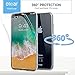 Olixar for iPhone X Full Body Case - 360 Degree Full Body Cover - Front + Back Protection - Clear Slim Design - Wireless Charging Compatible - FlexiCover - Clear
