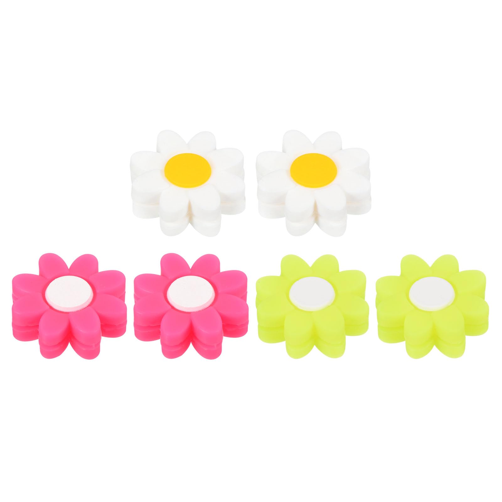 M METERXITY 6 Pack Tennis Vibration Dampener - Racket Shock Absorber, Silicone Racket String Damping, Apply to Tennis Racket (24mm, White, Pink, Yellow)