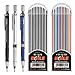 YOTINO 3 Pieces 2.0 mm Mechanical Pencil Set with 2 Cases Lead Refills, Color and Black Refills for Draft Drawing, Writing, Crafting, Art Sketching