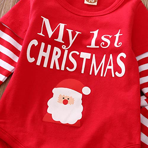 hailouhai Mijn eerste kerst pasgeboren baby schattig jongen meisje lange mouwen outfits Santa Claus Romper+ broek… - Image 5