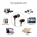 Bluenin Earbuds In-Ear Headphones with Microphone Metal Case 3.5mm Stereo Bass Earphones for Running Jogging Gym for iPhone iPad Samsung Android Cell Phones Tablets Laptop Computer (Rose Gold)