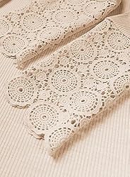 VICHYIE Womens Henley Long Sleeves Tunic Lace Tops