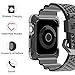 Huishang Compatible for Apple Watch Series 4 Series 5 44mm Band,Rugged Shockproof Protective Case with Strap Bands for iWatch Series 4 44mm Sport Replacement Band (Gray)