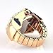 Womens Rose Gold Silver Crystal Quartz Finger Ring Watch with Gift Box (Gold Oval)
