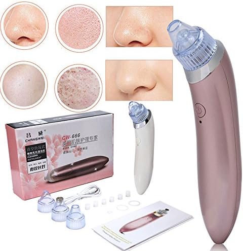 Rose Gold Electric Strong Facial Pore Suction Cleaner Nose Blackhead Acne Remover Vacuum Extraction Tool Skin Care Tightening Facial Cleanser Tool Machine